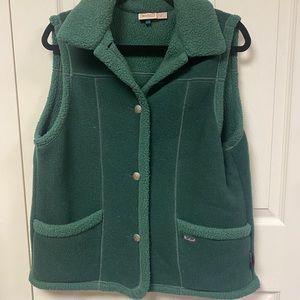 Woolrich Vintage Women's Medium Polartec vest with pockets, Forest Green